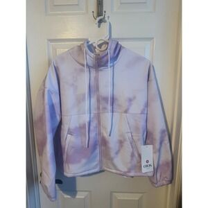 OTOS New York Tie Dye Cropped Zip Hoodie Jacket Small NWT Buttery Soft Stretch‎